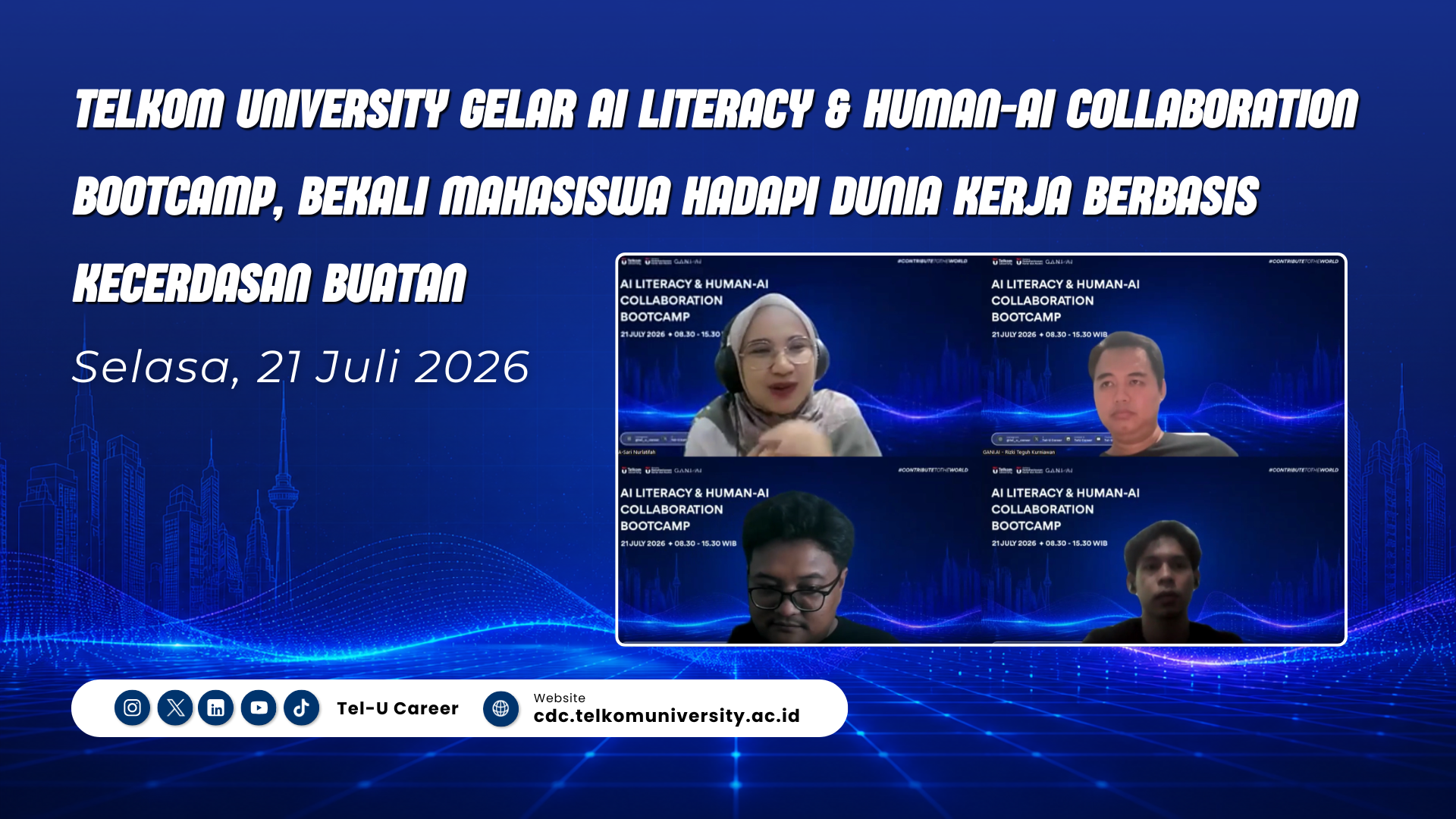 Telkom University Gelar AI Literacy & Human-AI Collaboration Bootcamp, Bekali Mahasiswa Hadapi Dunia Kerja Berbasis Kecerdasan Buatan